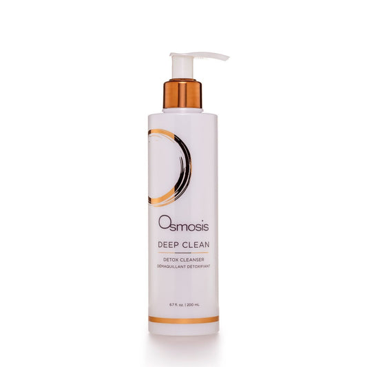 deep clean cleanser by osmosis with pump displayed on white background