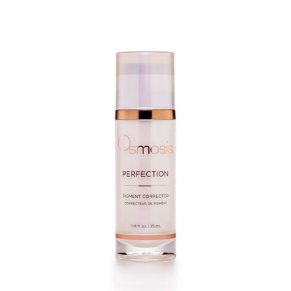 pearl and bronze colored bottle of osmosis perfection pigment correct displayed on a white background